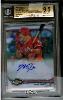 2012 FINEST ROOKIE MYSTERY EXCHANGE #3 MIKE TROUT AUTO #58/100 BGS 9.5-10 Auto