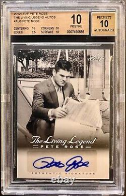 2012 Leaf Pete Rose The Living Legend Autograph Pristine BGS 10,10,9.5,10 Auto
