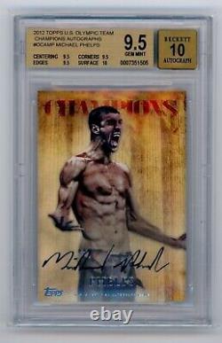 2012 Michael Phelps Topps U. S. Olympic Team AUTOGRAPHS Champions Auto BGS 9.5 SP