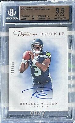 2012 Prime Signatures Russell Wilson Rookie Auto BGS 9.5 10 AUTOGRAPH #/199