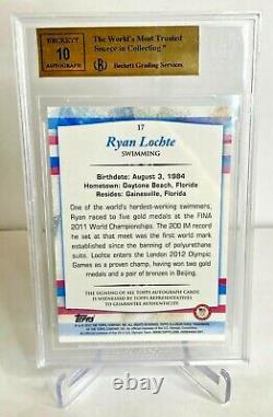 2012 Ryan Lochte Topps US Olympic Team Autographed Rookie Card BGS 9.5 Auto 10