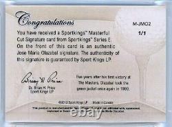 2012 Sportkings Masterful Cut Sig #mjmo2 Jose Maria Olazabal 1/1 Bgs 9.5 Auto 9