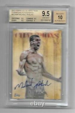 2012 TOPPS MICHAEL PHELPS U. S. CHAMPIONS AUTOGRAPH BGS 9.5 GEM MINT with 10 AUTO