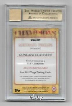 2012 TOPPS MICHAEL PHELPS U. S. CHAMPIONS AUTOGRAPH BGS 9.5 GEM MINT with 10 AUTO