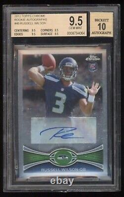 2012 Topps Chrome Russell Wilson Auto Autograph BGS 9.5/10