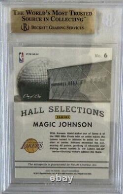 2013-14 Panini Select Magic Johnson Black 1/1 On Card Auto HOF 1/1 BGS 9.5