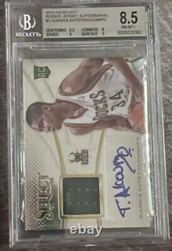 2013-14 Select Rc #1 Jersey Autographs Giannis Antetokounmpo Rc Auto 10 Bgs 8.5