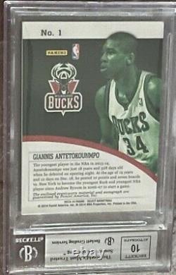 2013-14 Select Rc #1 Jersey Autographs Giannis Antetokounmpo Rc Auto 10 Bgs 8.5