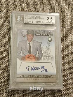 2013-14 Titanium Giannis Antetokounmpo Draft Day Auto Rookie RC BGS 8.5 NM-MT+