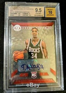 2013-14 Totally Certified GIANNIS ANTETOKOUNMPO Rookie RC Red Auto /99 BGS 9.5