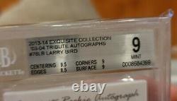 2013 2014 Exquisite Collection Rookie? Autograph Larry Bird Auto /35 BGS 9