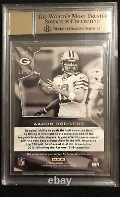 2013 AARON RODGERS Panini Spectra Signatures Autograph 21/25 BGS 9.5 with10 Auto