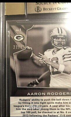 2013 AARON RODGERS Panini Spectra Signatures Autograph 21/25 BGS 9.5 with10 Auto