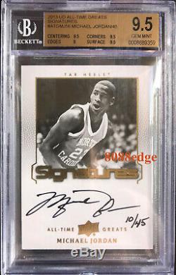 2013 All-time Greats Signature Auto Mj16michael Jordan #10/45 Autograph Bgs 9.5