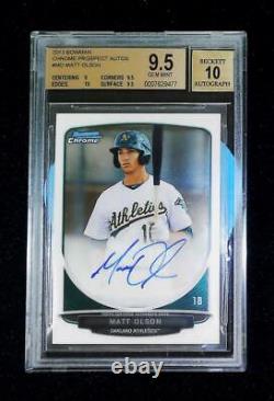 2013 Bowman Chrome Prospect Autograph Matt Olson RC AUTO A's BGS 9.5 (GEM MINT)