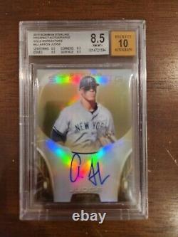 2013 Bowman Sterling Autographs Aaron Judge GOLD REFRACTOR 18/50 BGS 8.5 AUTO 10