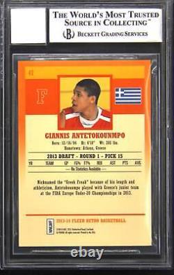 2013 Fleer Retro Giannis Antetokoumpo Auto BGS Authentic Rookie RC Autograph #47