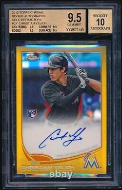 2013 Topps Chrome Christian Yelich Gold Refractor Auto Autograph #/50 BGS 9.5/10