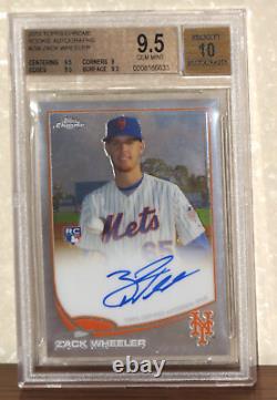 2013 Topps Chrome Rookie Autographs Zack Wheeler Card BGS 9.5 Auto 10