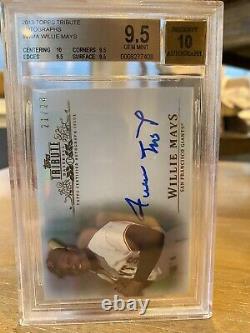 2013 Topps Tribute Willie Mays Auto Autograph #/24 BGS 9.5/10 GEM MT