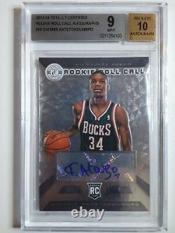 2013 Totally Certified Giannis Antetokounmpo Rookie Autograph BGS 9 (Auto 10)