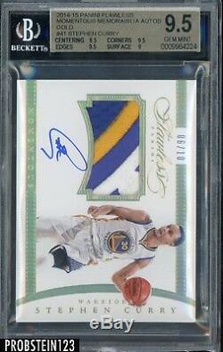 2014-15 Flawless Momentous Gold Stephen Curry Warriors Patch AUTO /10 BGS 9.5