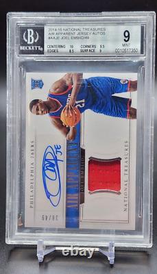2014-15 National Treasures Joel Embiid RPA RC Rookie Patch Auto /49 BGS 9 MINT