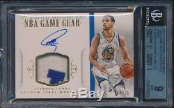 2014-15 National Treasures Stephen Curry Patch Jersey Auto Autograph /25 Bgs 9