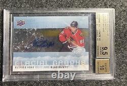 2014-15 Upper Deck ICE Patrick Kane Black Glacial Graphs Autograph Auto Bgs 9.5