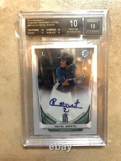 2014 Bowman Chrome 1st Rookie Auto BGS 10 Black Label KETEL MARTE Diamondbacks
