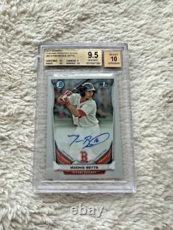 2014 Mookie Betts Rc Bowman Chrome Auto Bgs 9.5 Auto 10 La Dodgers #bcapmb