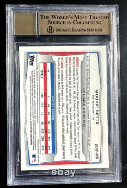 2014 Mookie Betts Rookie Bowman Chrome Auto Bgs 9.5 Auto 10 La Dodgers #bcapmb