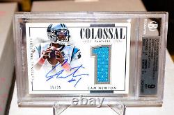 2014 National Treasures Colossal Jersey Autograph Auto /25 CAM NEWTON BGS 9