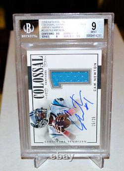 2014 National Treasures Colossal Jersey Autograph Auto /25 CAM NEWTON BGS 9