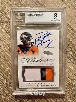 2014 Panini Flawless 3 Color Patch Autograph Auto Peyton Manning BGS with 10 Auto