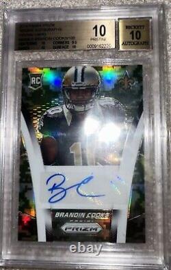 2014 Prizm #AR-BC Brandin Cooks Auto /100 Rookies Prizm Camo BGS 10/10