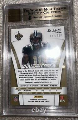2014 Prizm #AR-BC Brandin Cooks Auto /100 Rookies Prizm Camo BGS 10/10