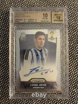 2014 Prizm World Cup Signatures Lionel Messi Auto #S-LME BGS 10 Pop 6, RARE