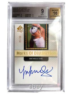 2014 SP Authentic MOD #MW Michelle Wie Autograph #01/35 BGS MINT 9 AUTO 10