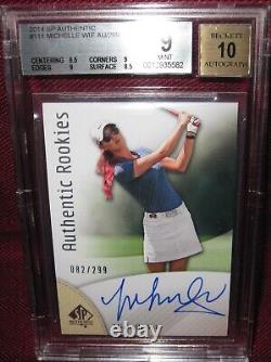 2014 Sp Authentic Autograph #111 Michelle Wie Rc 82/299 Bgs 9 Auto 10