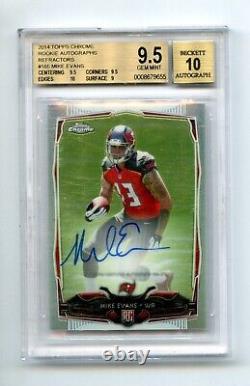 2014 Topps Chrome Mike Evans #185 RC Rookie Auto Refractors /150 BGS 9.5/10