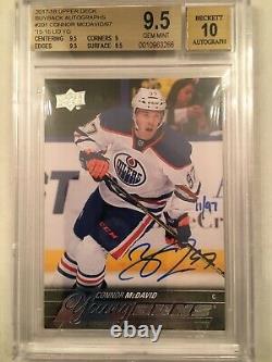2015-16 Connor McDavid Young Guns Rookie Buyback /97 BGS Graded 9.5 And Auto10