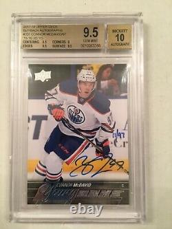 2015-16 Connor McDavid Young Guns Rookie Buyback /97 BGS Graded 9.5 And Auto10