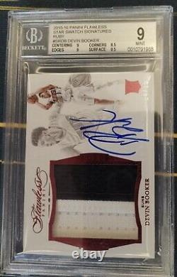 2015-16 Flawless Devin Booker Rookie Patch Auto RPA #/15 Suns RC BGS 9