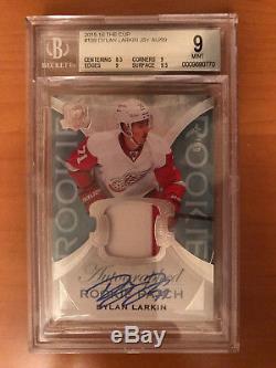 2015-16 UD The Cup #199 Dylan Larkin 40/99 Rookie Auto Patch (RPA) BGS 9/10 Auto