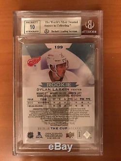 2015-16 UD The Cup #199 Dylan Larkin 40/99 Rookie Auto Patch (RPA) BGS 9/10 Auto