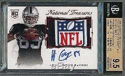 2015 Amari Cooper National Treasures Rookie Material RED NFL SHIELD AUTO 1/1 BGS