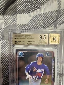 2015 Bowman Chrome Prospect Auto Cody Bellinger BGS 9.5 / 10 1st Bowman