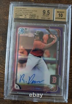 2015 Bowman Chrome Purple Refractor Rafael Devers Auto Rookie Bgs 9.5/10 #/250