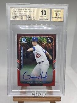 2015 Bowman Chrome Red Refractor Mini Auto /5 BGS 10 Pristine